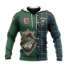 Campbell Argyll Ancient Tartan Hoodie - Lion Rampant And Celtic Thistle Style