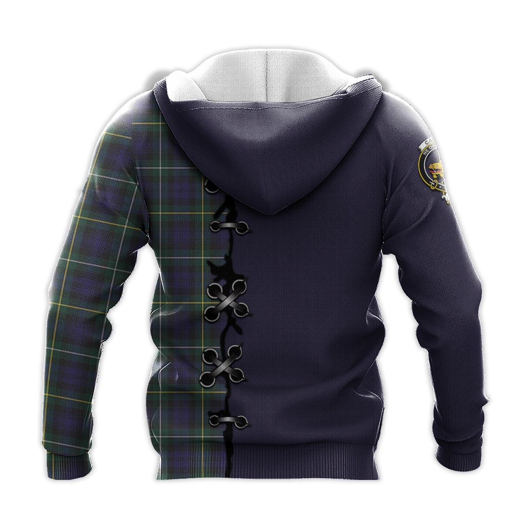 Campbell Argyll Modern Tartan Hoodie - Lion Rampant And Celtic Thistle Style