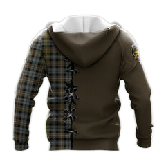 Campbell Argyll Weathered Tartan Hoodie - Lion Rampant And Celtic Thistle Style