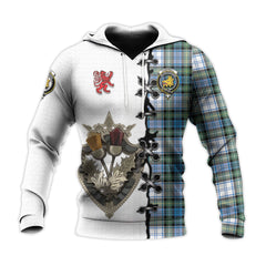 Campbell Dress Ancient Tartan Hoodie - Lion Rampant And Celtic Thistle Style