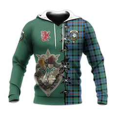 Campbell of Cawdor Ancient Tartan Hoodie - Lion Rampant And Celtic Thistle Style