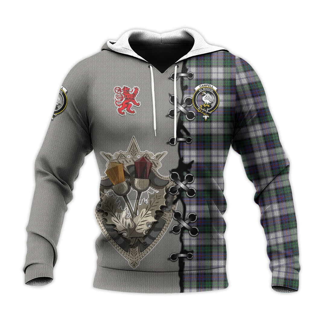 Campbell of Cawdor Dress Tartan Hoodie - Lion Rampant And Celtic Thistle Style