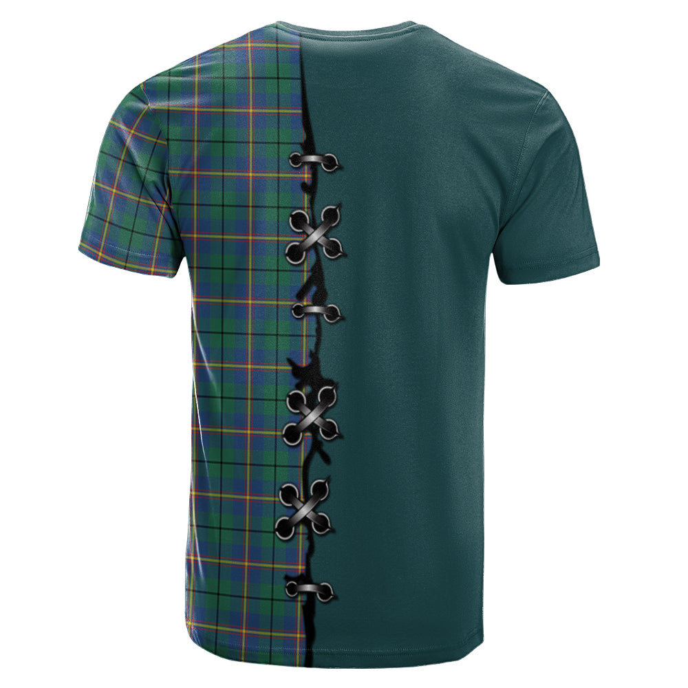 Carmichael Ancient Tartan T-shirt - Lion Rampant And Celtic Thistle Style