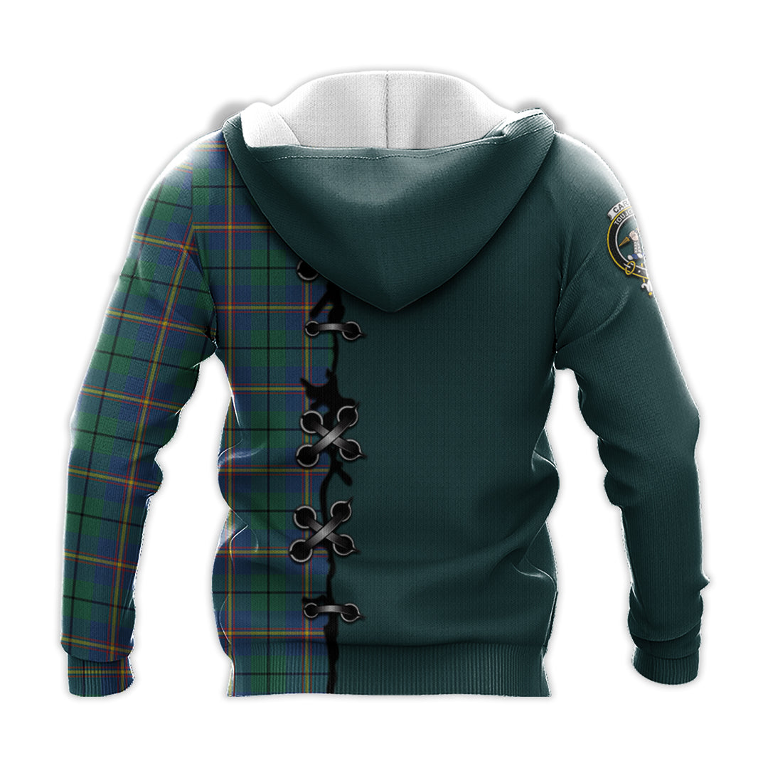 Carmichael Ancient Tartan Hoodie - Lion Rampant And Celtic Thistle Style