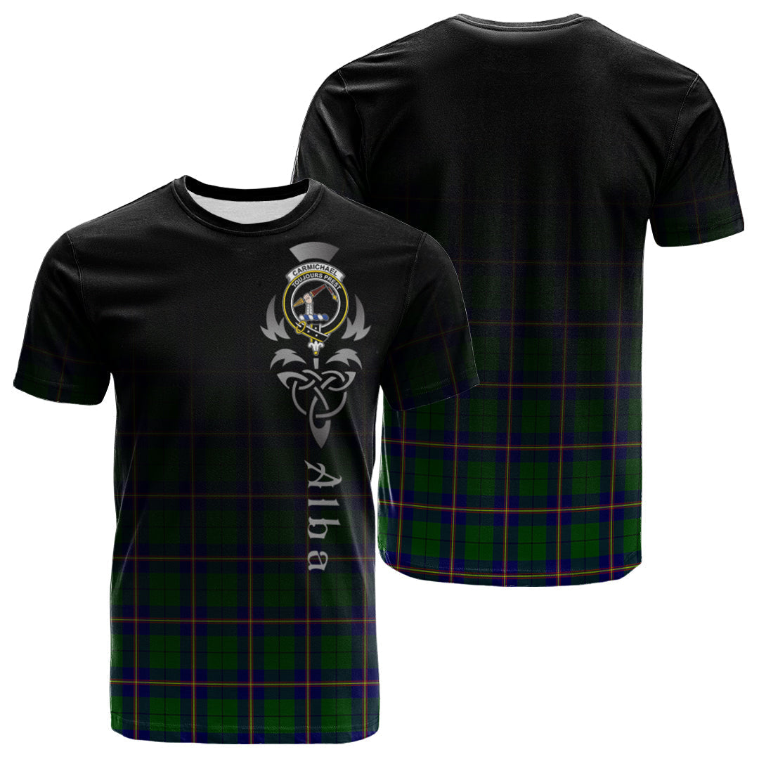 Carmichael Modern Tartan Crest T-shirt - Alba Celtic Style