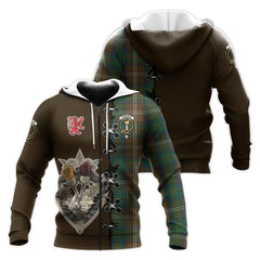 Chisholm Hunting Tartan Hoodie - Lion Rampant And Celtic Thistle Style