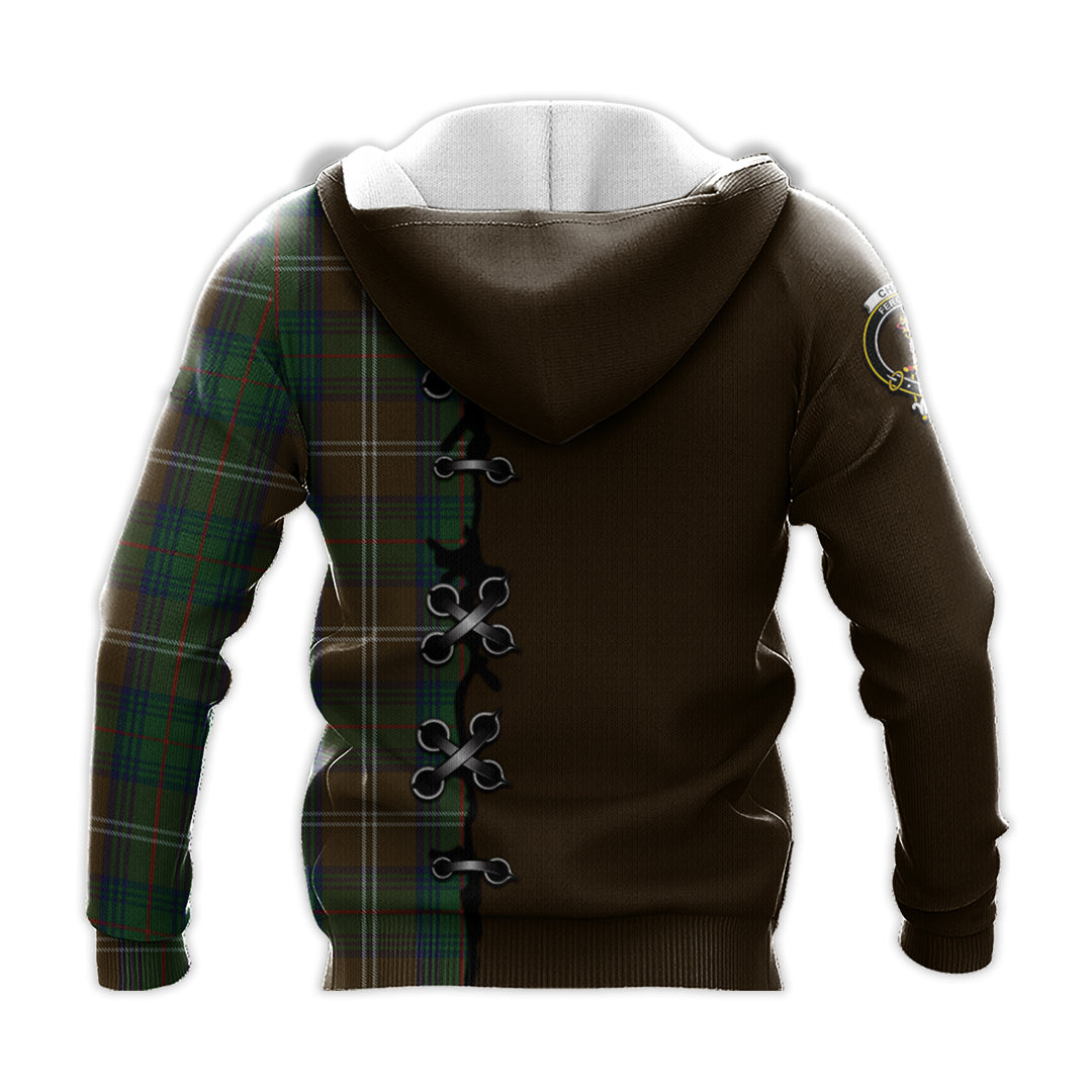 Chisholm Hunting Tartan Hoodie - Lion Rampant And Celtic Thistle Style