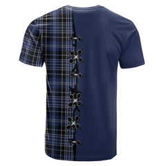 Clark Tartan T-shirt - Lion Rampant And Celtic Thistle Style