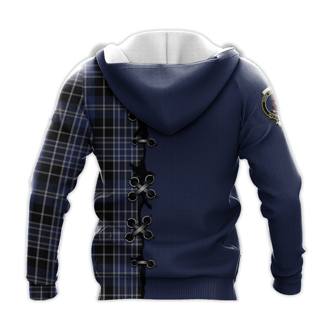 Clark Tartan Hoodie - Lion Rampant And Celtic Thistle Style