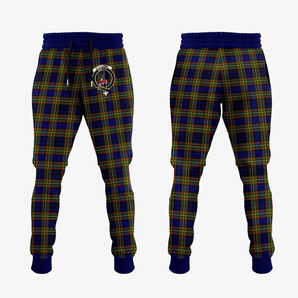 Clelland Modern Tartan Crest Jogger Sweatpants