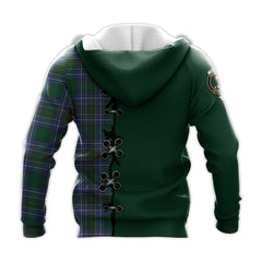 Cockburn Ancient Tartan Hoodie - Lion Rampant And Celtic Thistle Style