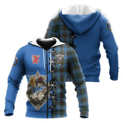 Cockburn Modern Tartan Hoodie - Lion Rampant And Celtic Thistle Style