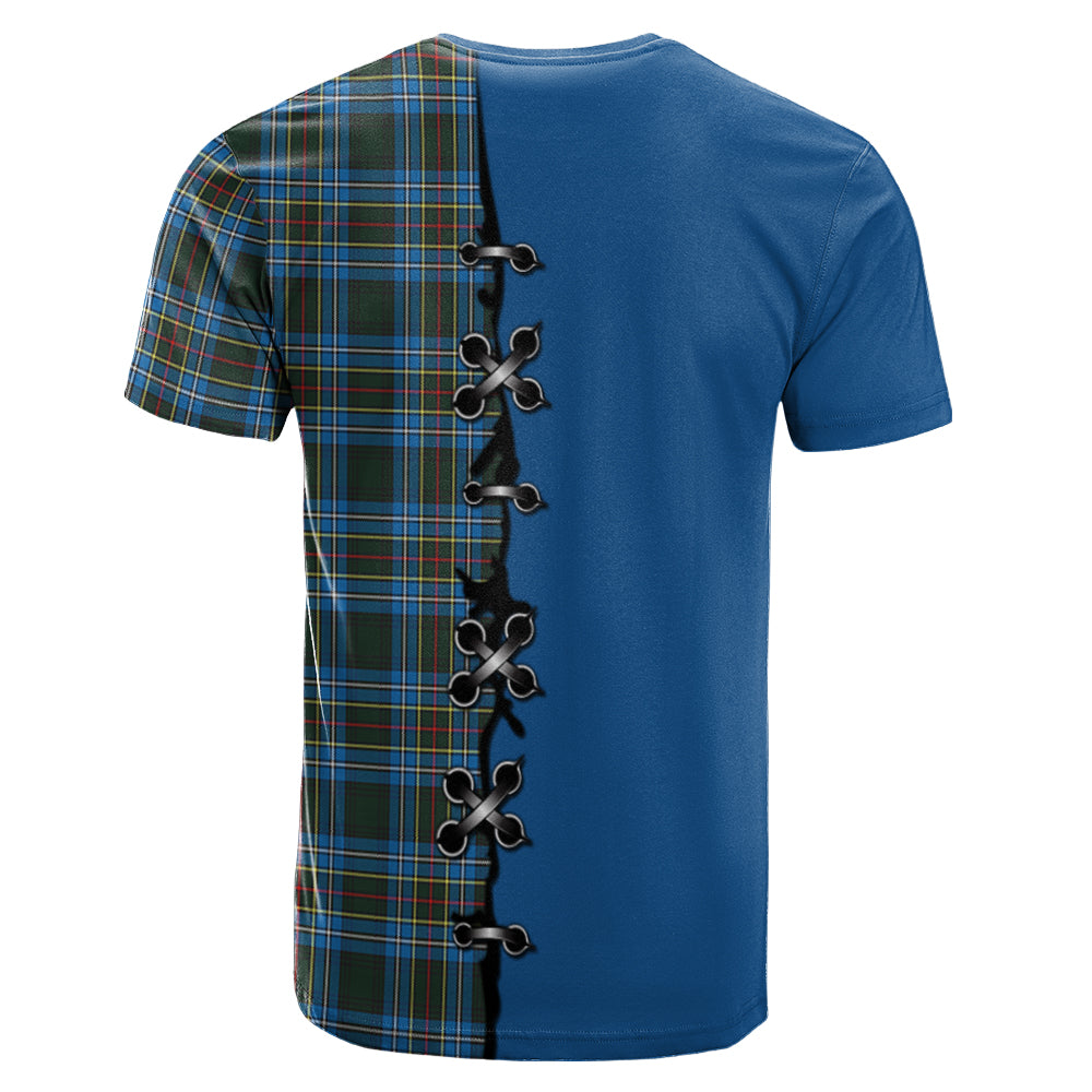 Cockburn Modern Tartan T-shirt - Lion Rampant And Celtic Thistle Style