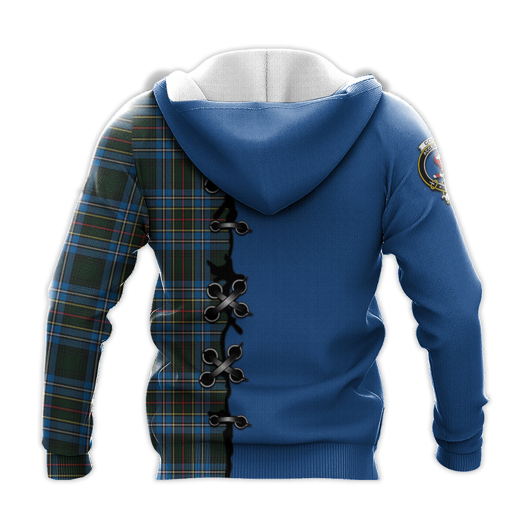 Cockburn Modern Tartan Hoodie - Lion Rampant And Celtic Thistle Style