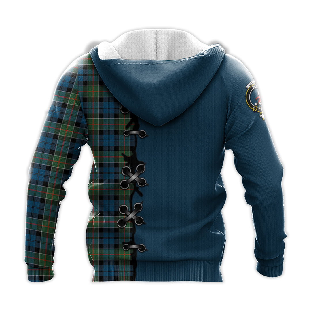 Colquhoun Ancient Tartan Hoodie - Lion Rampant And Celtic Thistle Style