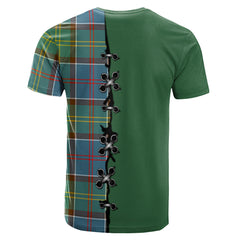 Colville Tartan T-shirt - Lion Rampant And Celtic Thistle Style