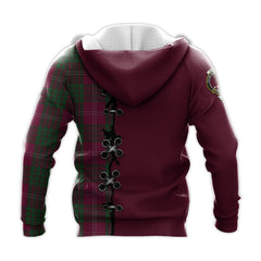 Crawford Tartan Hoodie - Lion Rampant And Celtic Thistle Style