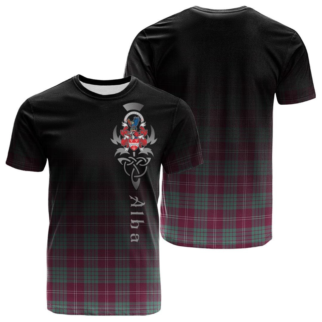 Crawford Ancient Of NewZealand Tartan Crest T-shirt - Alba Celtic Style