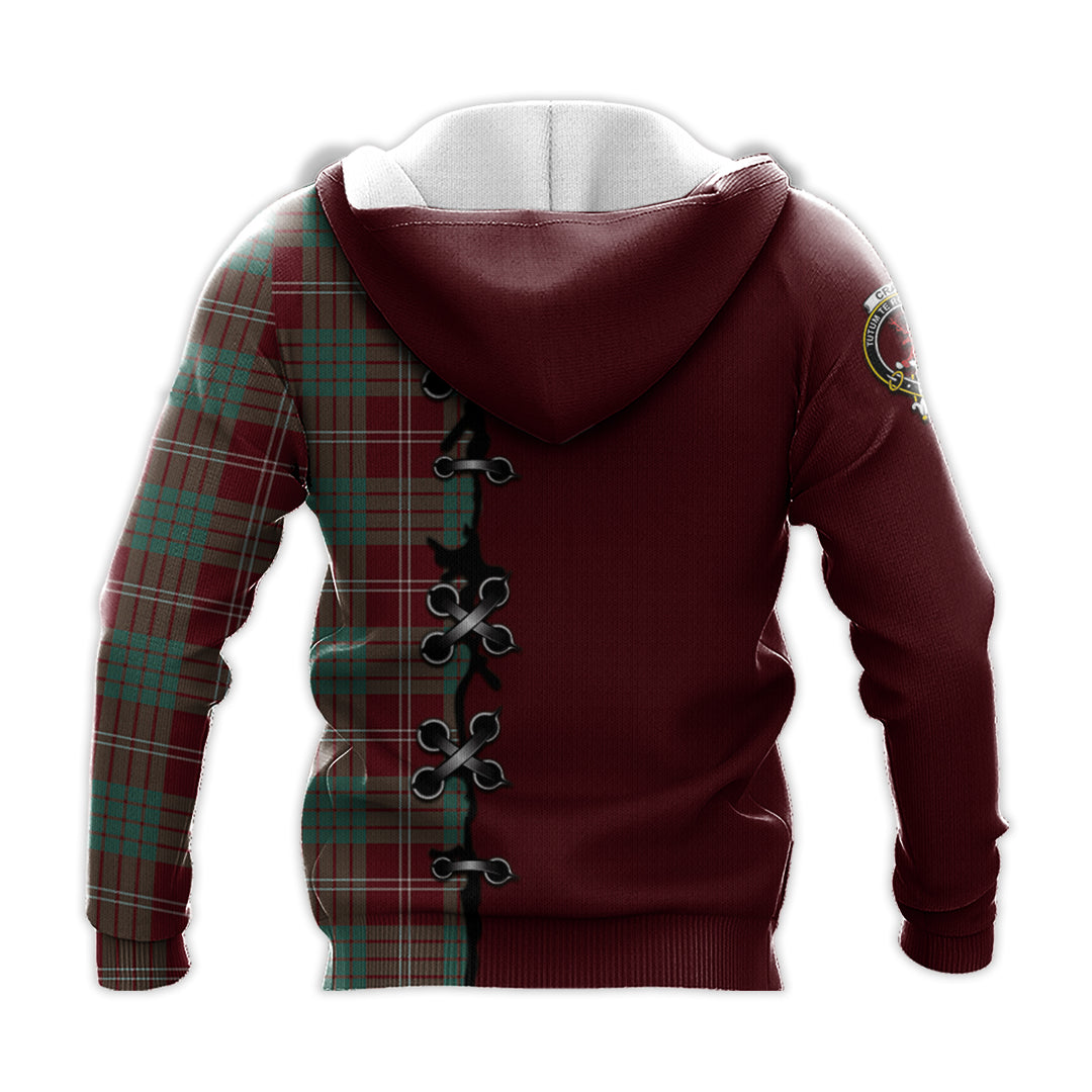 Crawford Modern Tartan Hoodie - Lion Rampant And Celtic Thistle Style