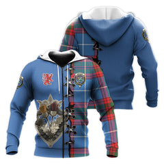 Crichton Tartan Hoodie - Lion Rampant And Celtic Thistle Style