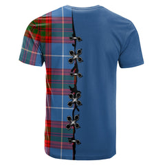 Crichton Tartan T-shirt - Lion Rampant And Celtic Thistle Style