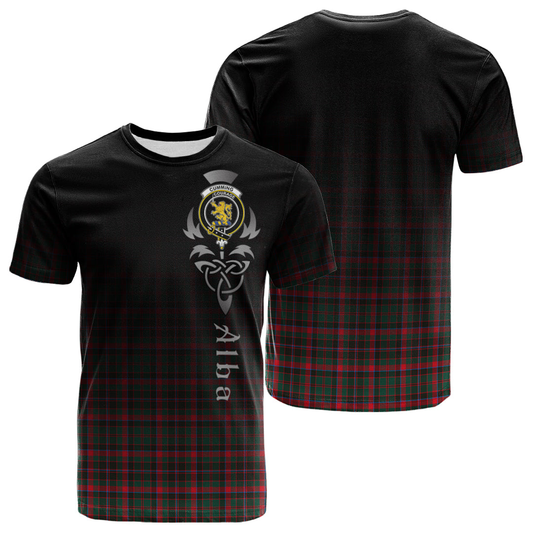 Cumming Hunting Modern Tartan Crest T-shirt - Alba Celtic Style