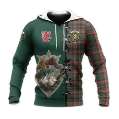 Cumming Hunting Modern Tartan Hoodie - Lion Rampant And Celtic Thistle Style