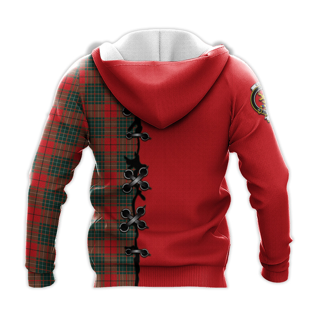 Cumming Modern Tartan Hoodie - Lion Rampant And Celtic Thistle Style