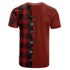 Cunningham Tartan T-shirt - Lion Rampant And Celtic Thistle Style