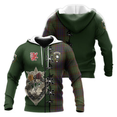 Cunningham Hunting Modern Tartan Hoodie - Lion Rampant And Celtic Thistle Style