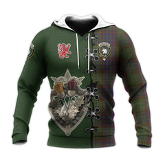 Cunningham Hunting Modern Tartan Hoodie - Lion Rampant And Celtic Thistle Style