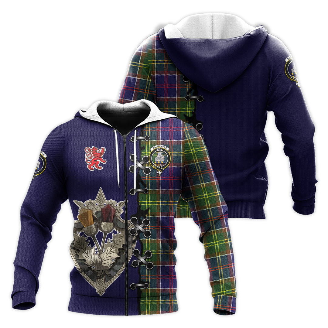 Dalrymple Tartan Hoodie - Lion Rampant And Celtic Thistle Style