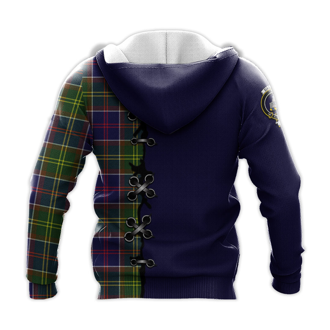 Dalrymple Tartan Hoodie - Lion Rampant And Celtic Thistle Style