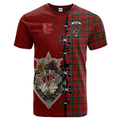 Dalziel Tartan T-shirt - Lion Rampant And Celtic Thistle Style