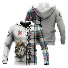 Dennistoun Tartan Hoodie - Lion Rampant And Celtic Thistle Style