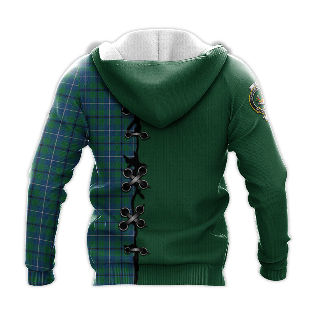 Douglas Ancient Tartan Hoodie - Lion Rampant And Celtic Thistle Style