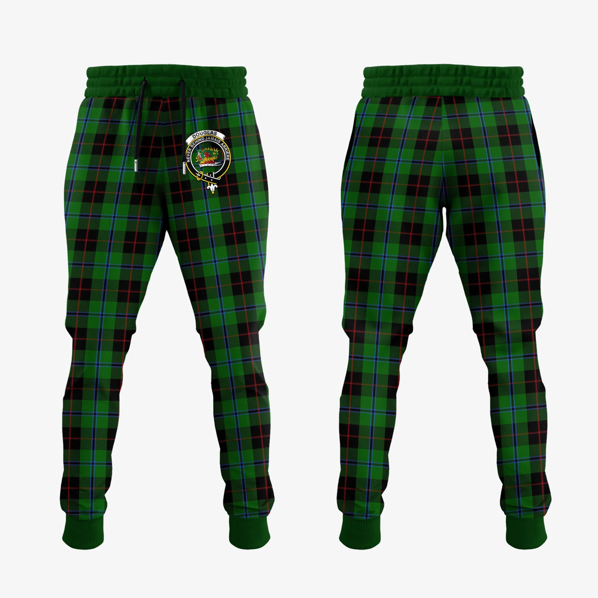 Douglas Black Tartan Crest Jogger Sweatpants