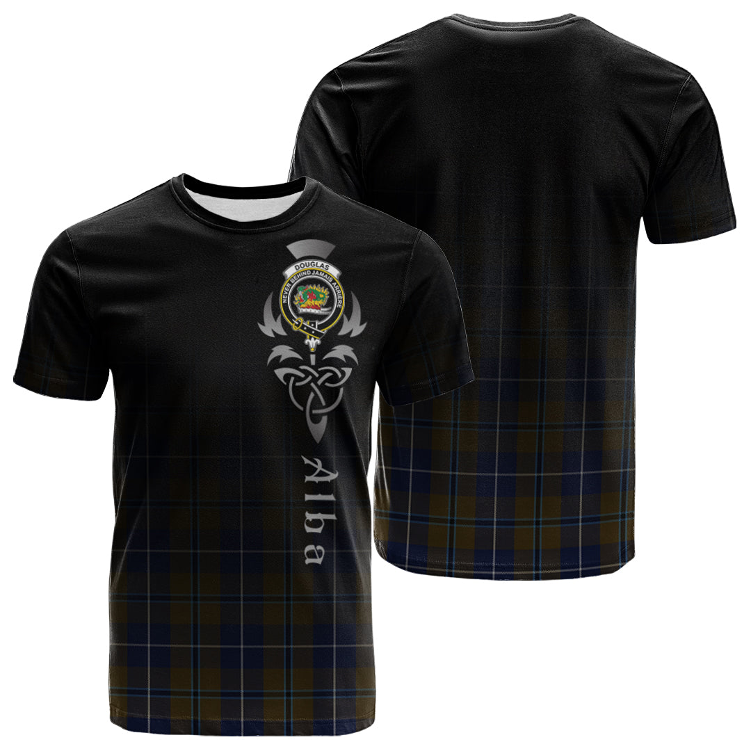 Douglas Brown Tartan Crest T-shirt - Alba Celtic Style