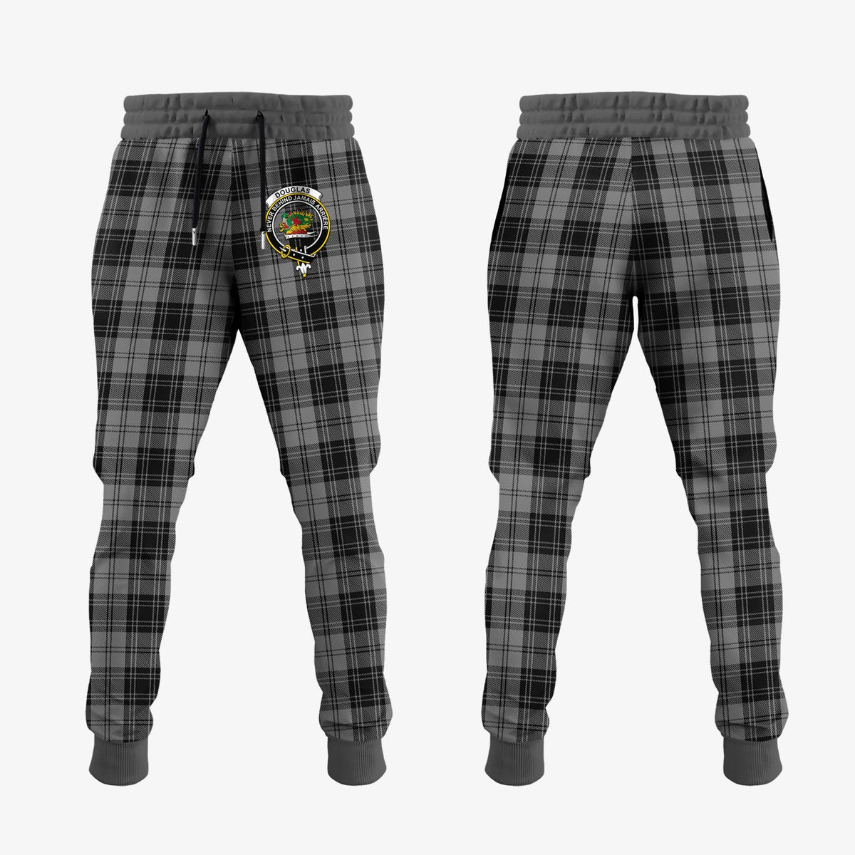 Douglas Grey Tartan Crest Jogger Sweatpants