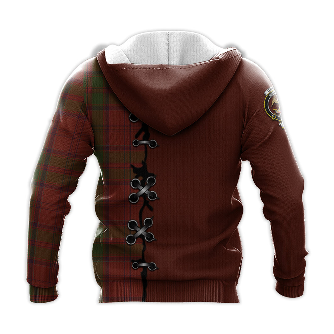 Drummond Clan Tartan Hoodie - Lion Rampant And Celtic Thistle Style