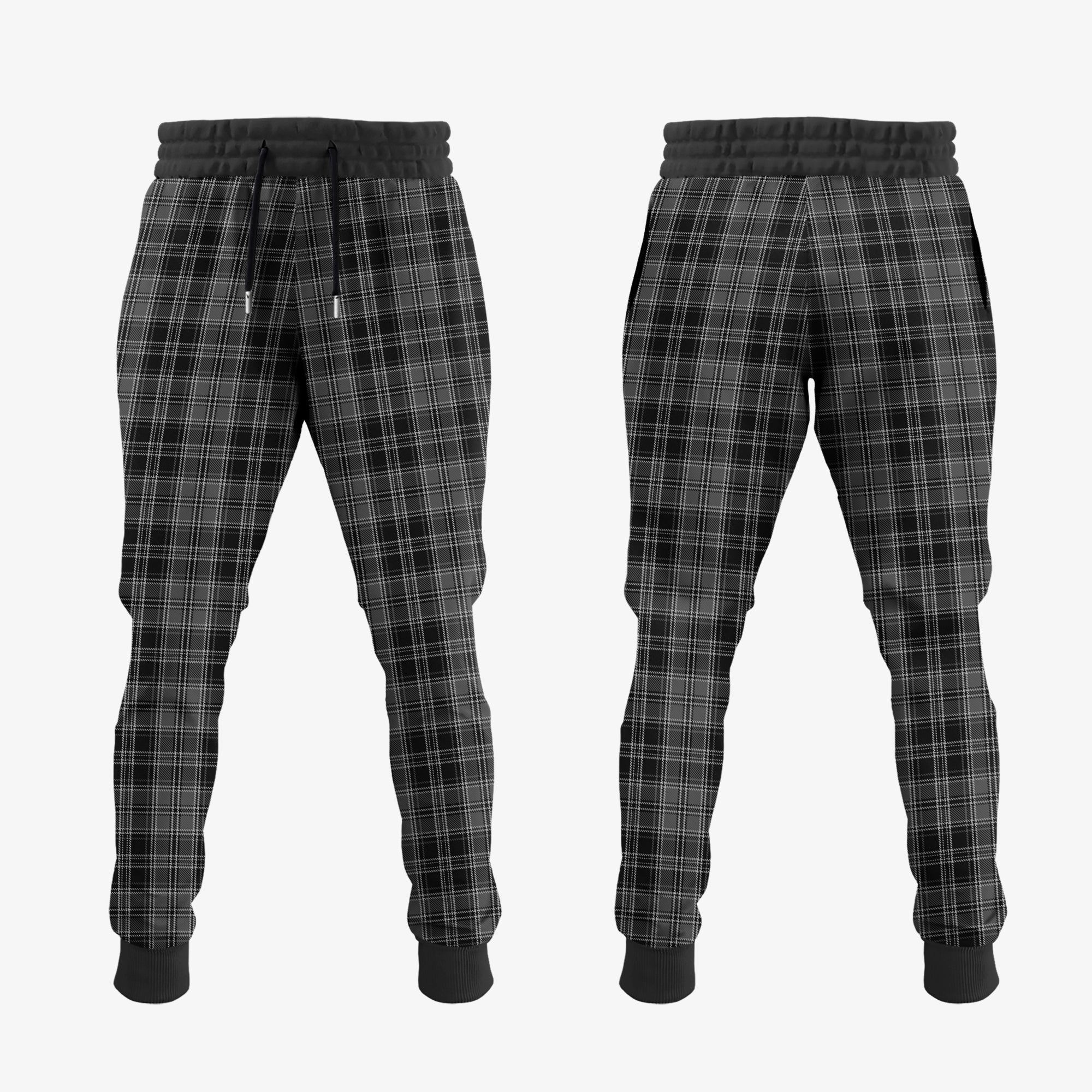 Drummond Grey Tartan Crest Jogger Sweatpants