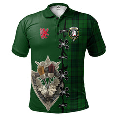 Dunbar Hunting Tartan Polo Shirt - Lion Rampant And Celtic Thistle Style