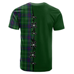 Duncan Tartan T-shirt - Lion Rampant And Celtic Thistle Style