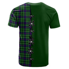 Duncan Modern Tartan T-shirt - Lion Rampant And Celtic Thistle Style