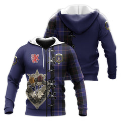 Dunlop Tartan Hoodie - Lion Rampant And Celtic Thistle Style