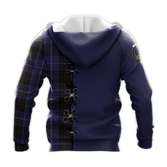 Dunlop Tartan Hoodie - Lion Rampant And Celtic Thistle Style