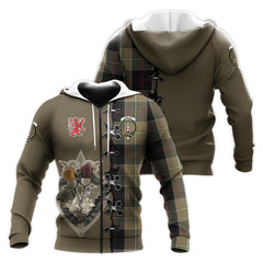 Dunlop Hunting Tartan Hoodie - Lion Rampant And Celtic Thistle Style