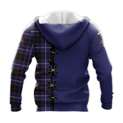 Dunlop Modern Tartan Hoodie - Lion Rampant And Celtic Thistle Style