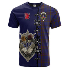 Elliot Tartan T-shirt - Lion Rampant And Celtic Thistle Style