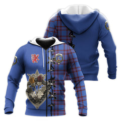 Elliot Modern Tartan Hoodie - Lion Rampant And Celtic Thistle Style